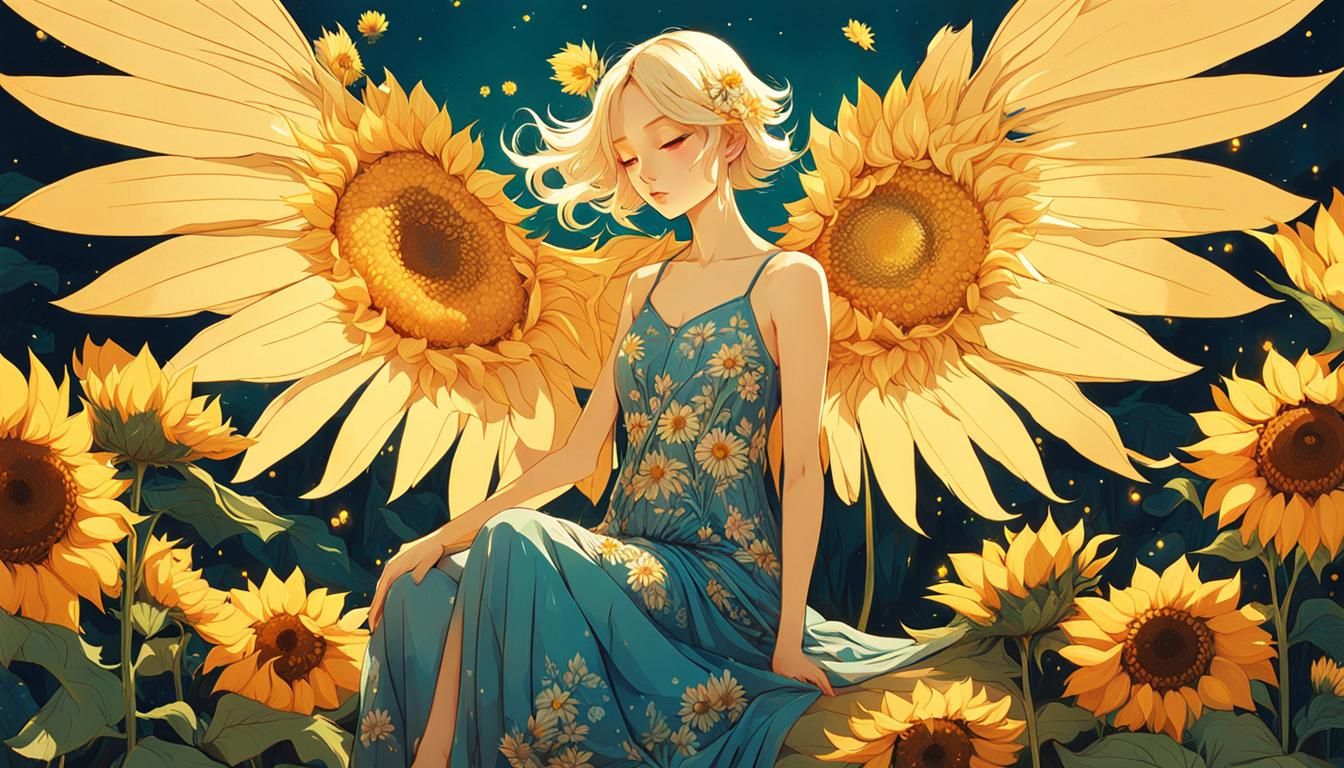 Sunflower Fairy Digital Art