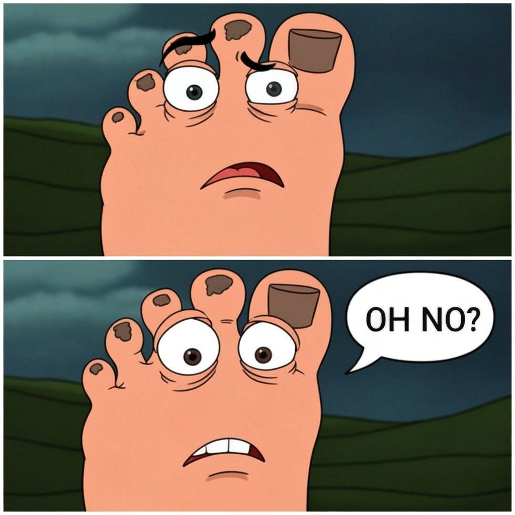 Funny Big Toe Meme with Googly Eyes