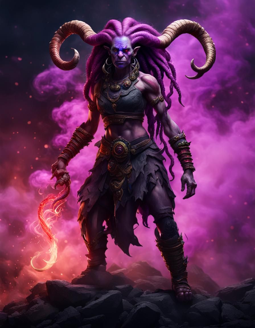 Female Satyr Orc with Tentacle Horns in Unreal Engine