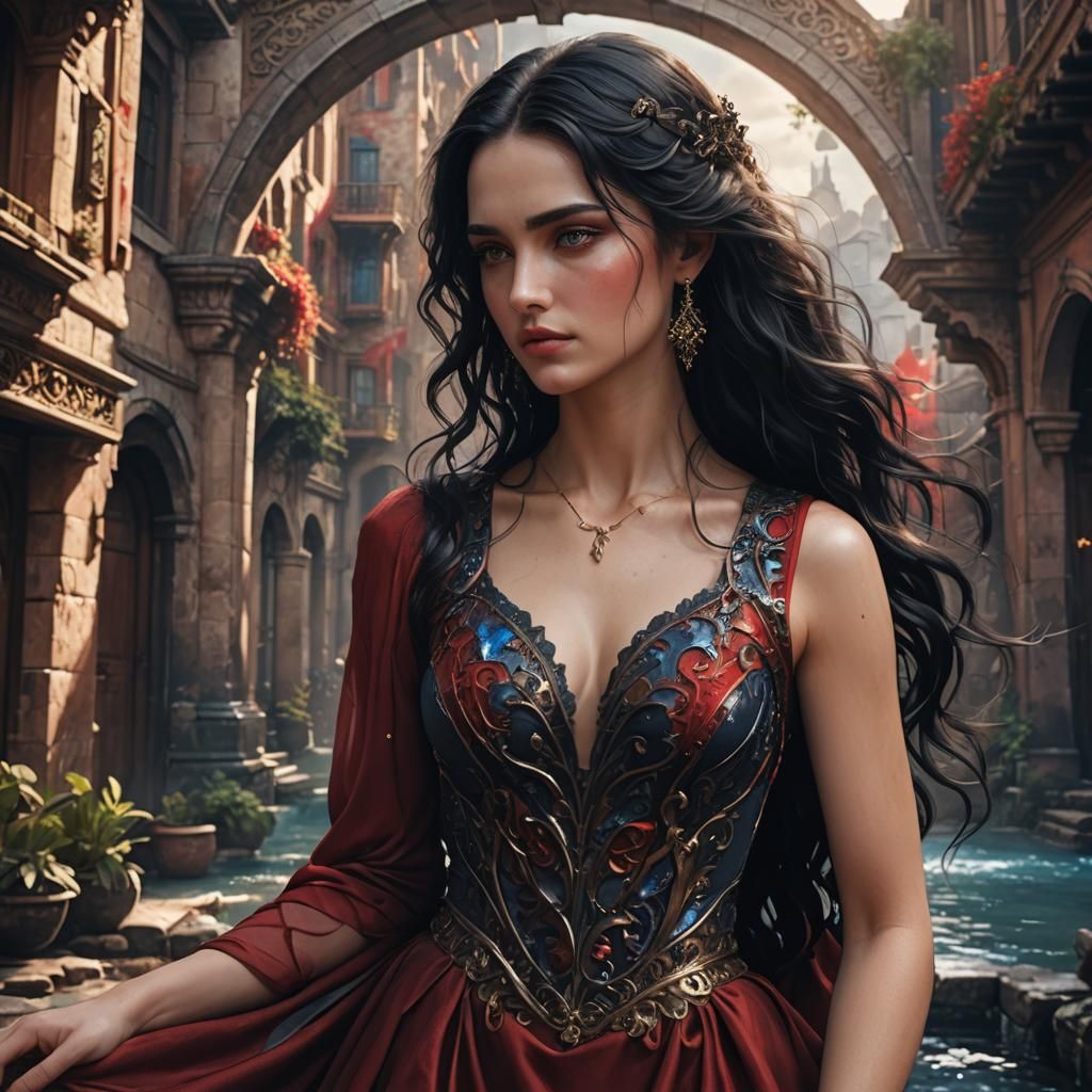 Passionate Embrace in Detailed Fantasy Art