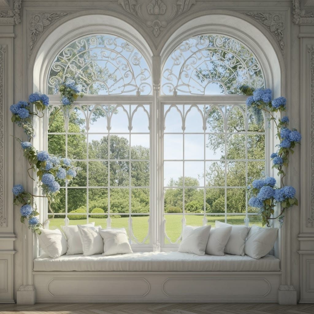 Rococo Mansion Interior with Luminous Windows