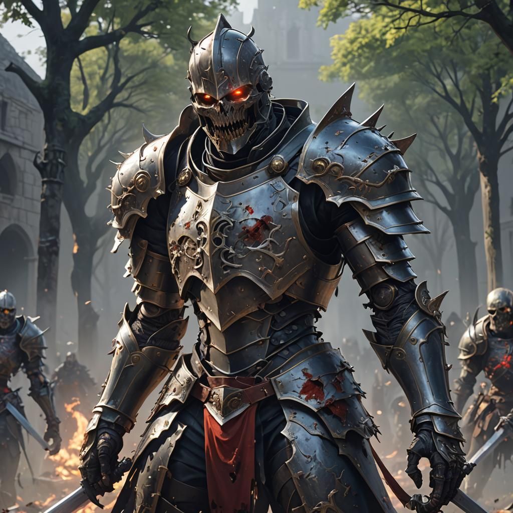 Zombie Knight in Detailed 3D Anime Art