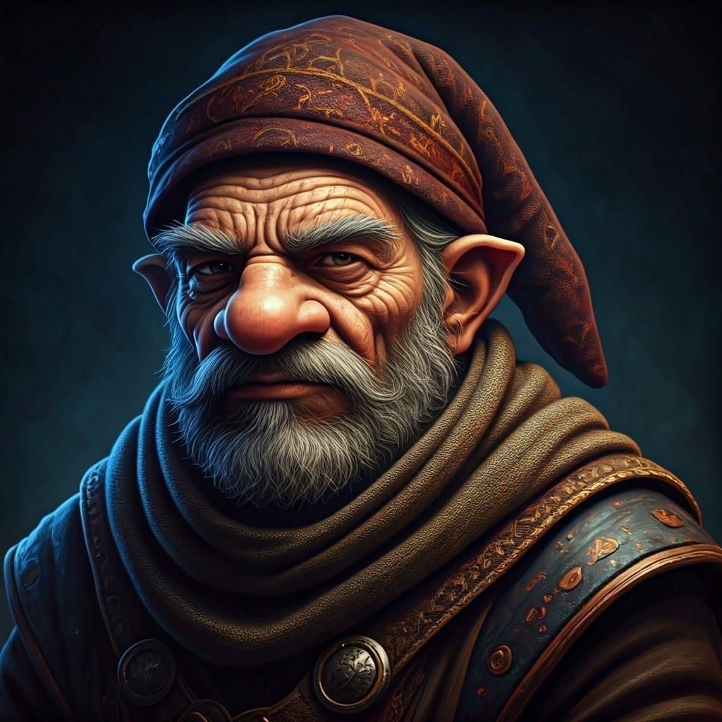 Mystical Gnome Warlock in Rich, Intricate Attire