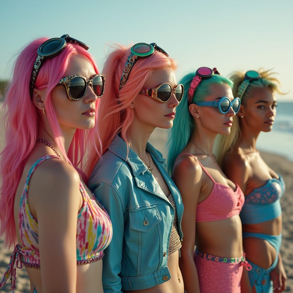 Models in Vibrant Seapunk Styles