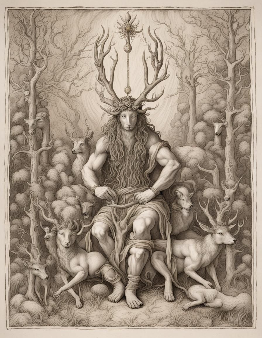 Cernunnos at Imbolc, Engraving Style