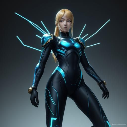 Samus Aran in Zero Suit: 3D Anime Art