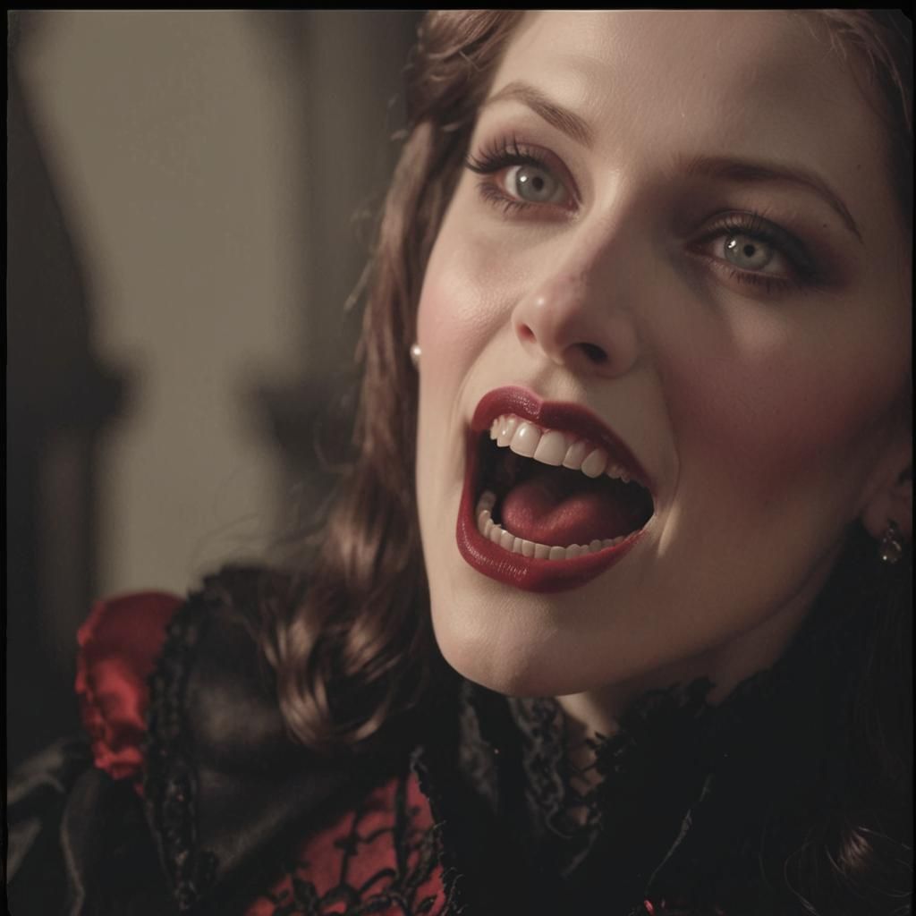 Gothic Vampire Barbie Portrait in Monochrome Photography Sty...