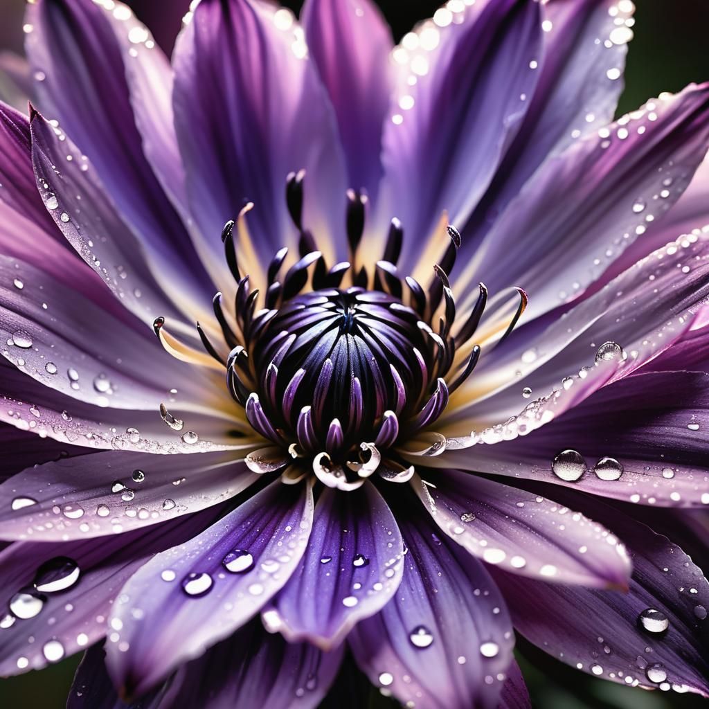 Flawless Dark Purple Flower in Morning Light