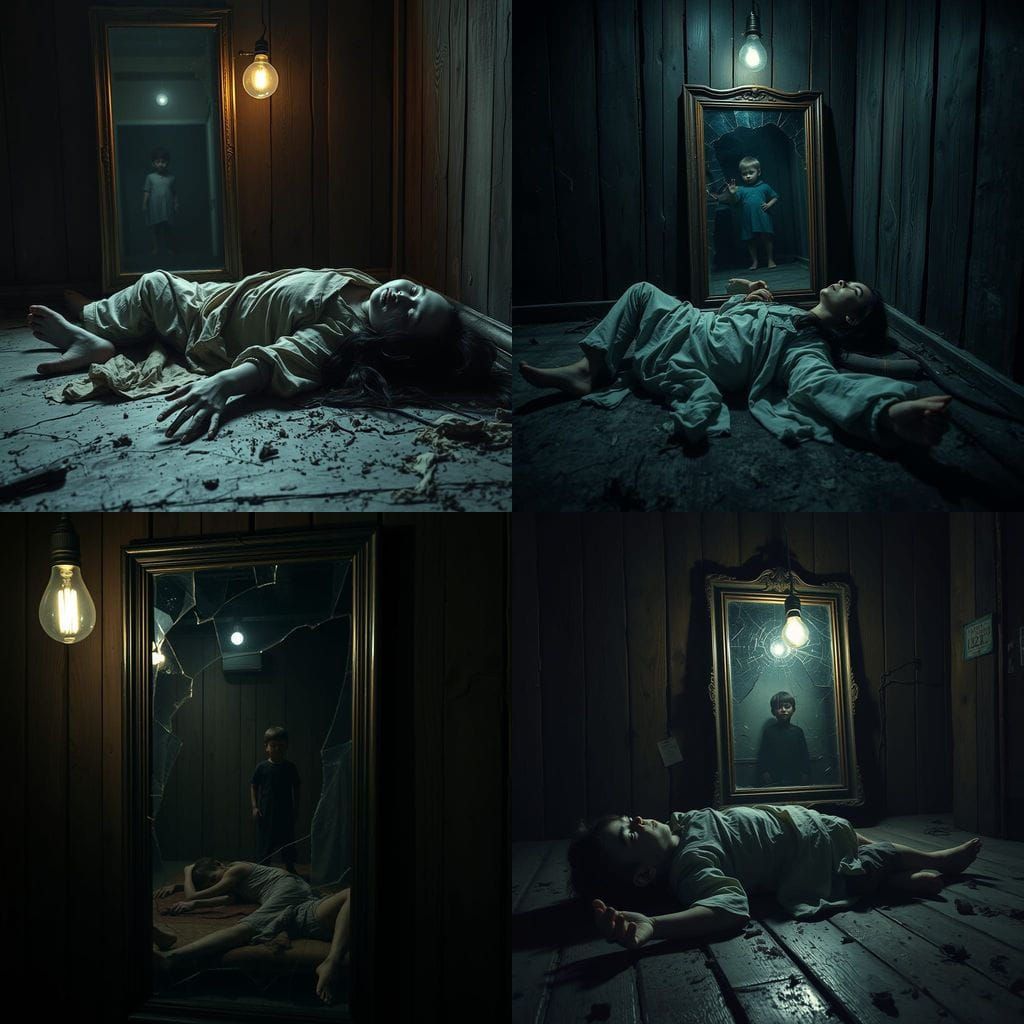 Eerie Reflection: Child Figure in Filipino Horror House