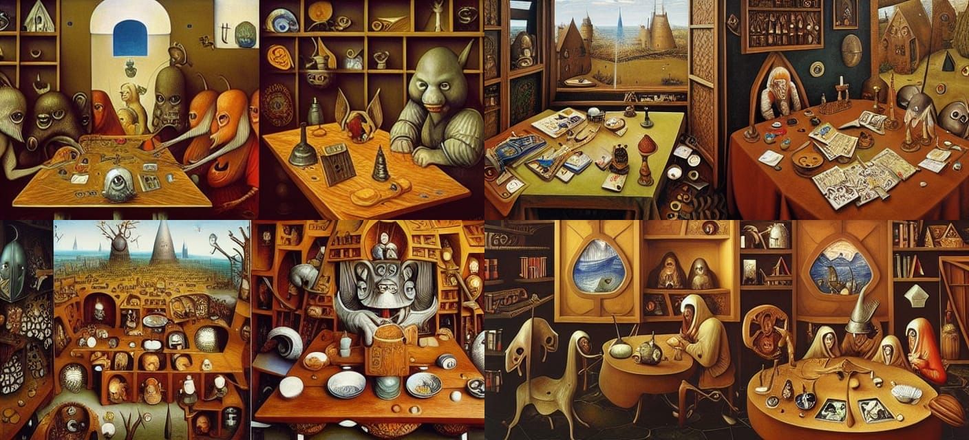 Surreal Tabletop Game in Visionary Art Style