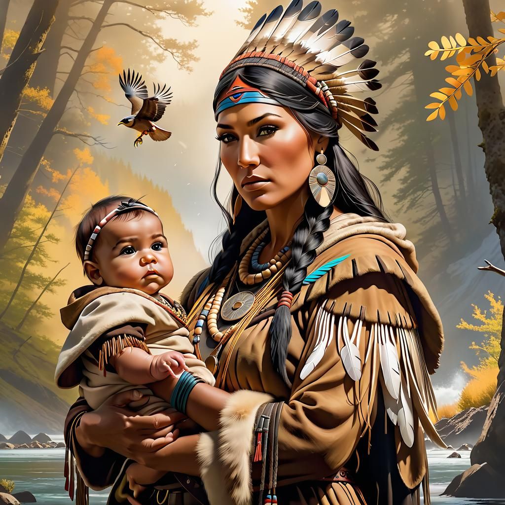 Sacagawea Guiding Lewis and Clark: Hyperrealistic Art