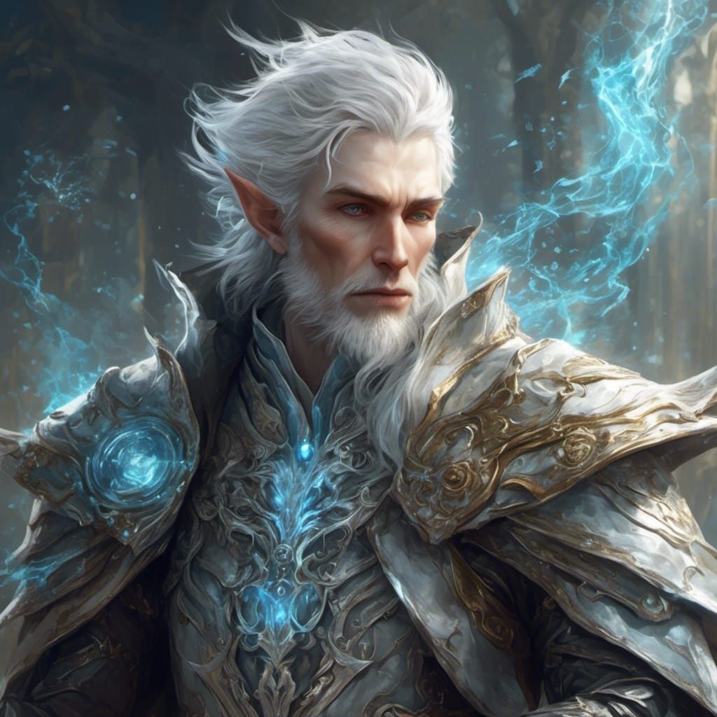 High Elf Mad Scientist in Silver Armor