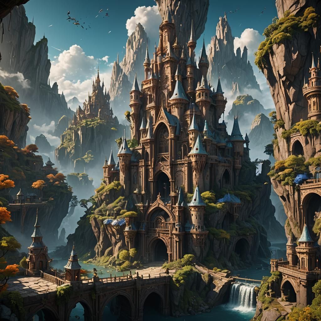 Epic Fantasy World Revealed in Stunning 8K Matte Painting