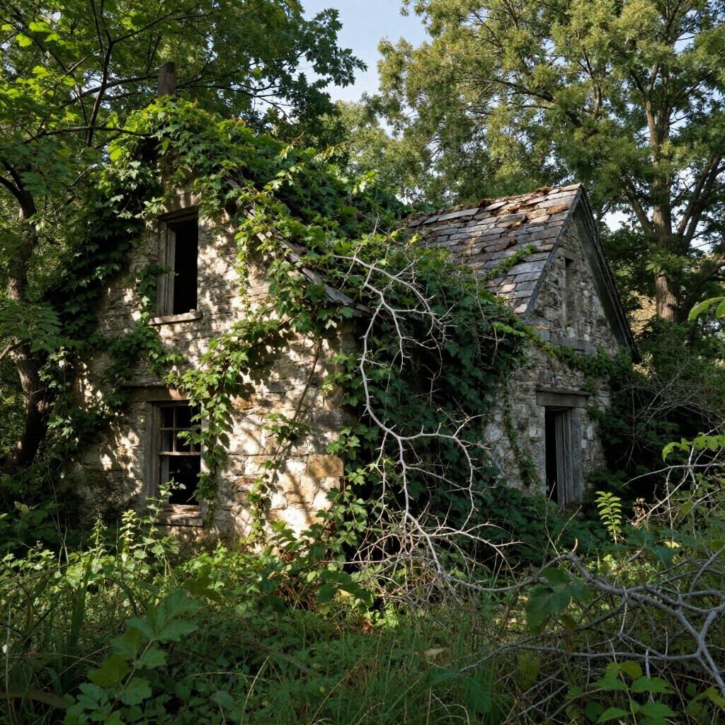 Overgrown Cottage in Realistic Natural Detail
