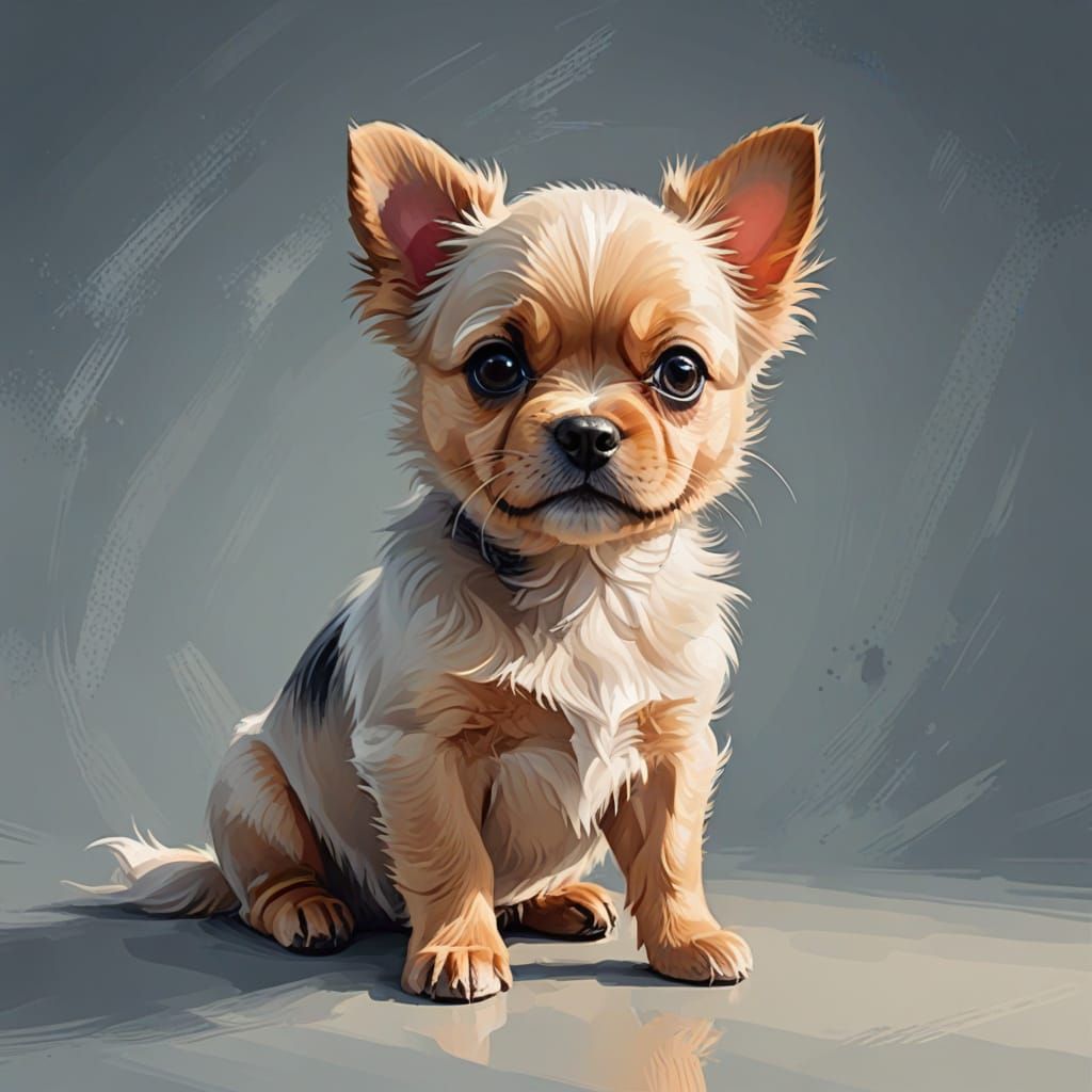 Whimsical Digital Portrait of an Adorable Canine Companion