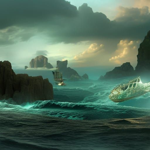Mermaid Royalty: Detailed Digital Matte Painting