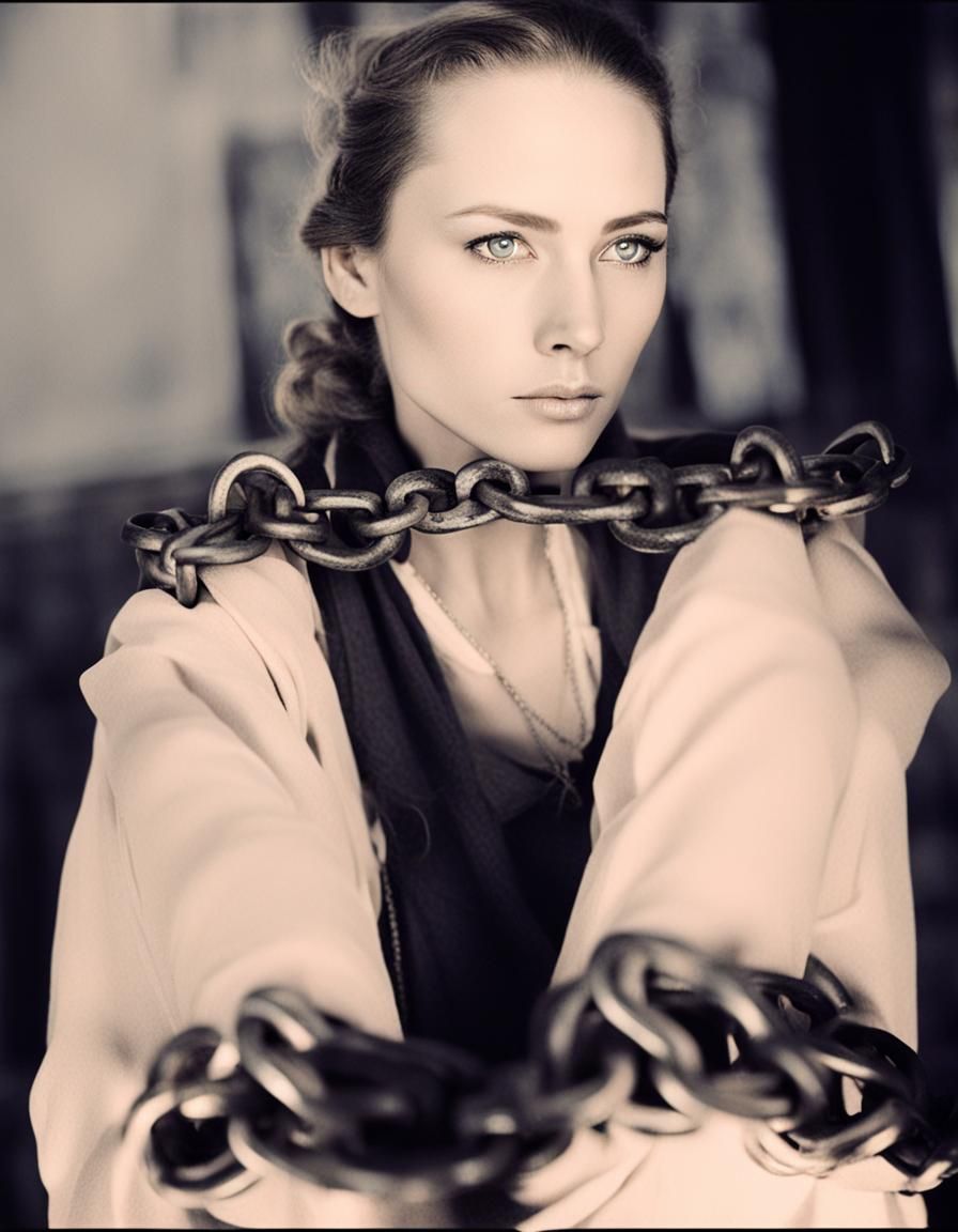 Woman with Fire and Chains