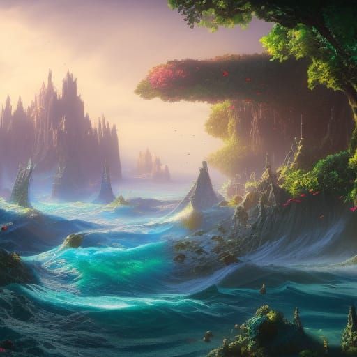 Enchanted Ocean City: Detailed Matte Painting