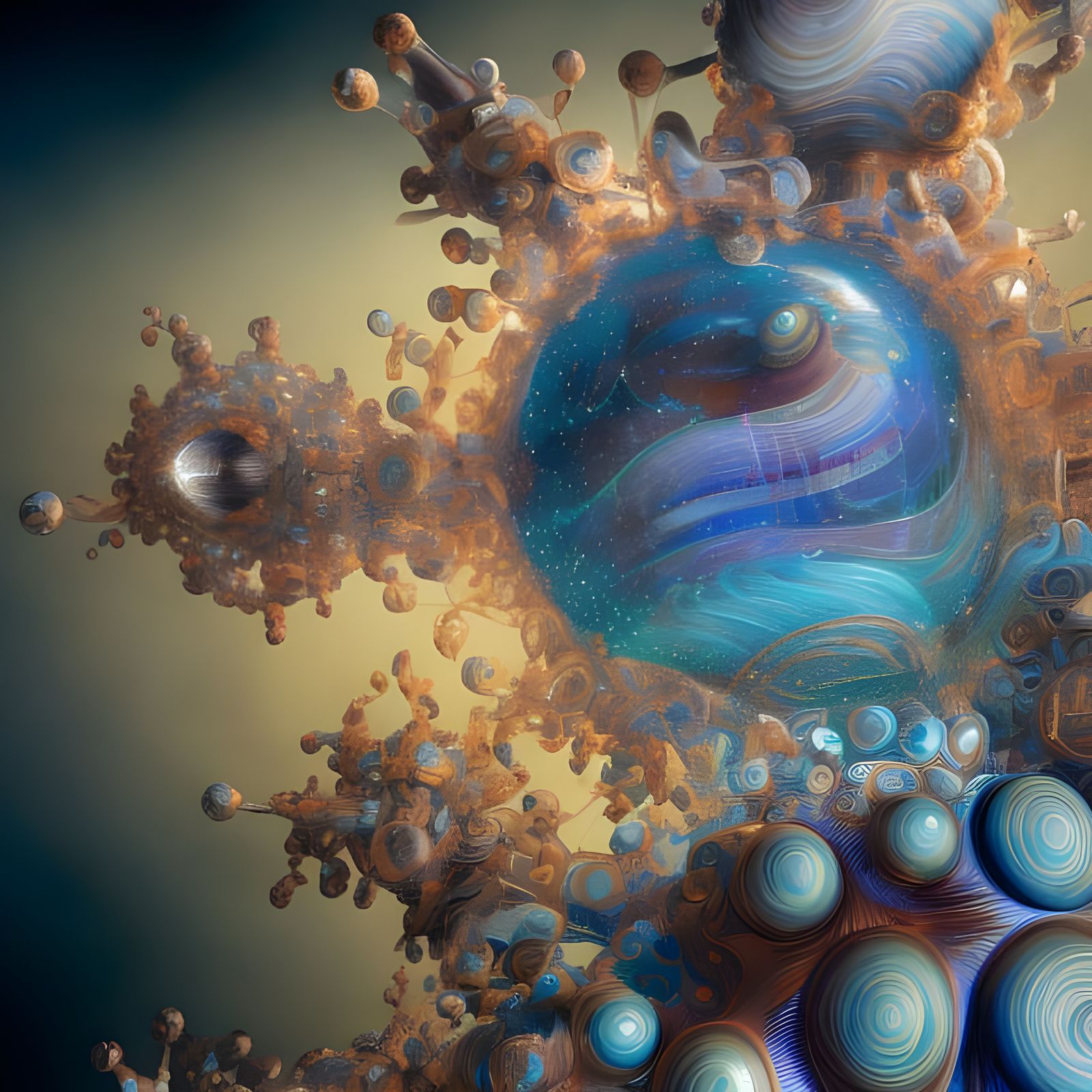 Geometric Abstract Art: Polychromatic Cosmic Particles