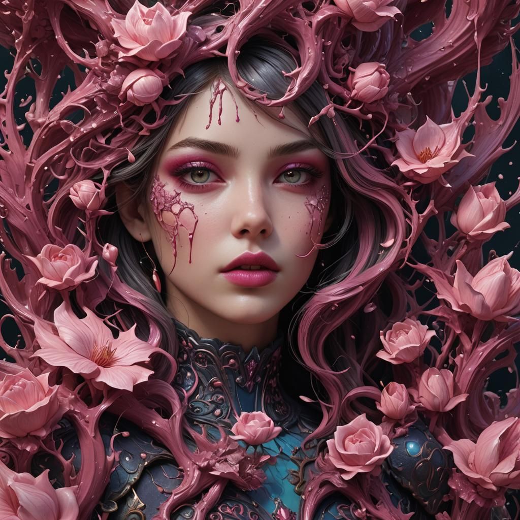 Detailed Matte Painting of Pink Lips