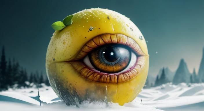 Rotten Mutant Lemon Monster in Hyper-Realistic Photo