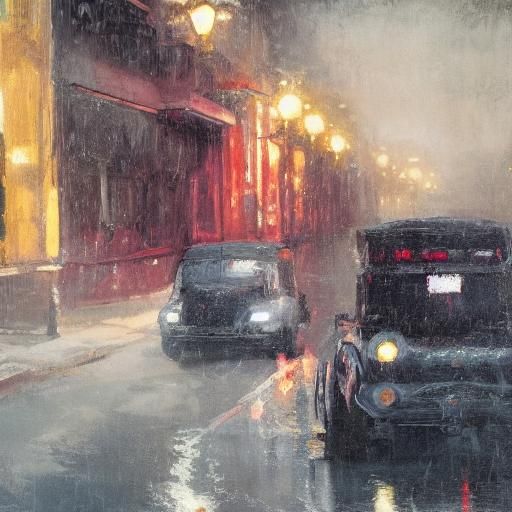 Night Drive: Expressionist Art Nouveau Portrait