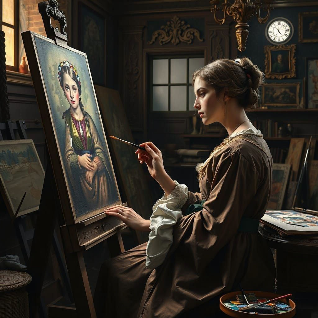 Artemisia Gentileschi Paints a Self-Portrait in a Fantastica...