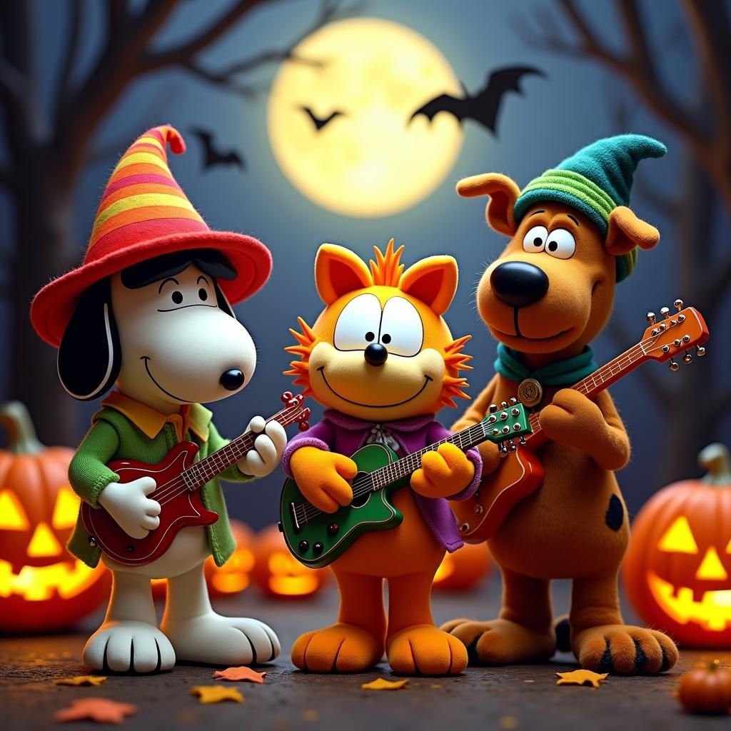 Snoopy, Garfield, Scooby Doo Reggae Band in Muppet Style