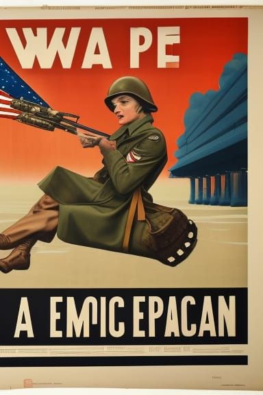 US World-War II Propaganda Poster: “Gals: Uncle Sam Needs Your WAPs for the WACs!”