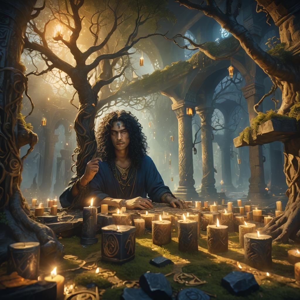 Mystical Portrait with Glowing Curse Energy