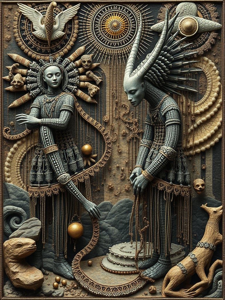 Jacquard Weave Ushabti Inuk Golems Otherworldly Environment