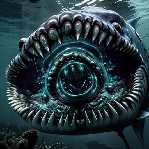 Gigantic Sea Monster Emerges from Dark Depths