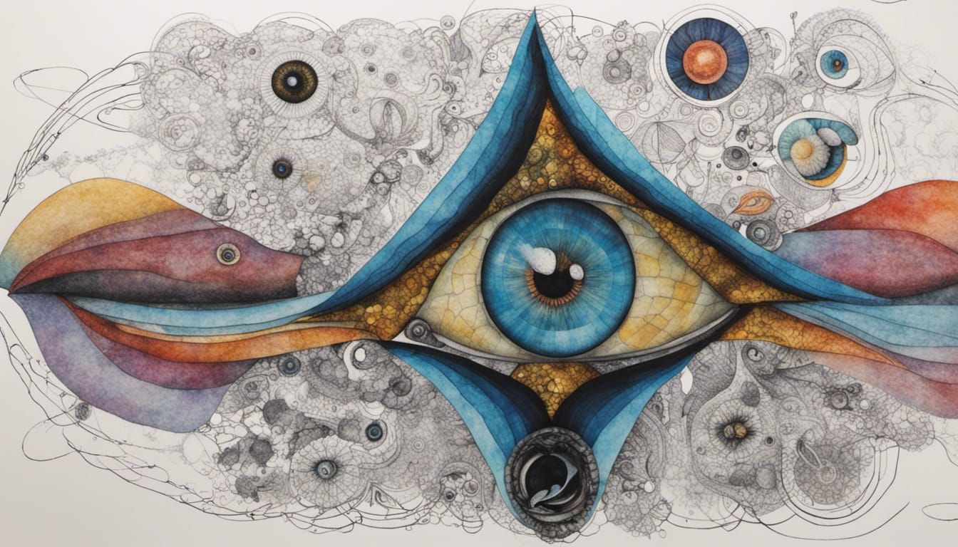 Quantum Fractal Eye with Geometric Patterns