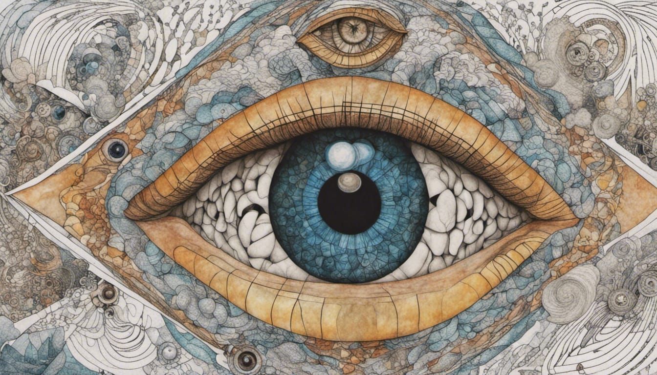 Quantum Zentangle Eye with Metatron's Cube