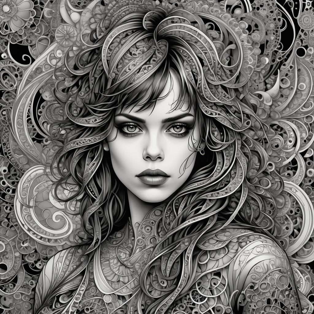 Abstract Vector Portrait of Fairuza Balk