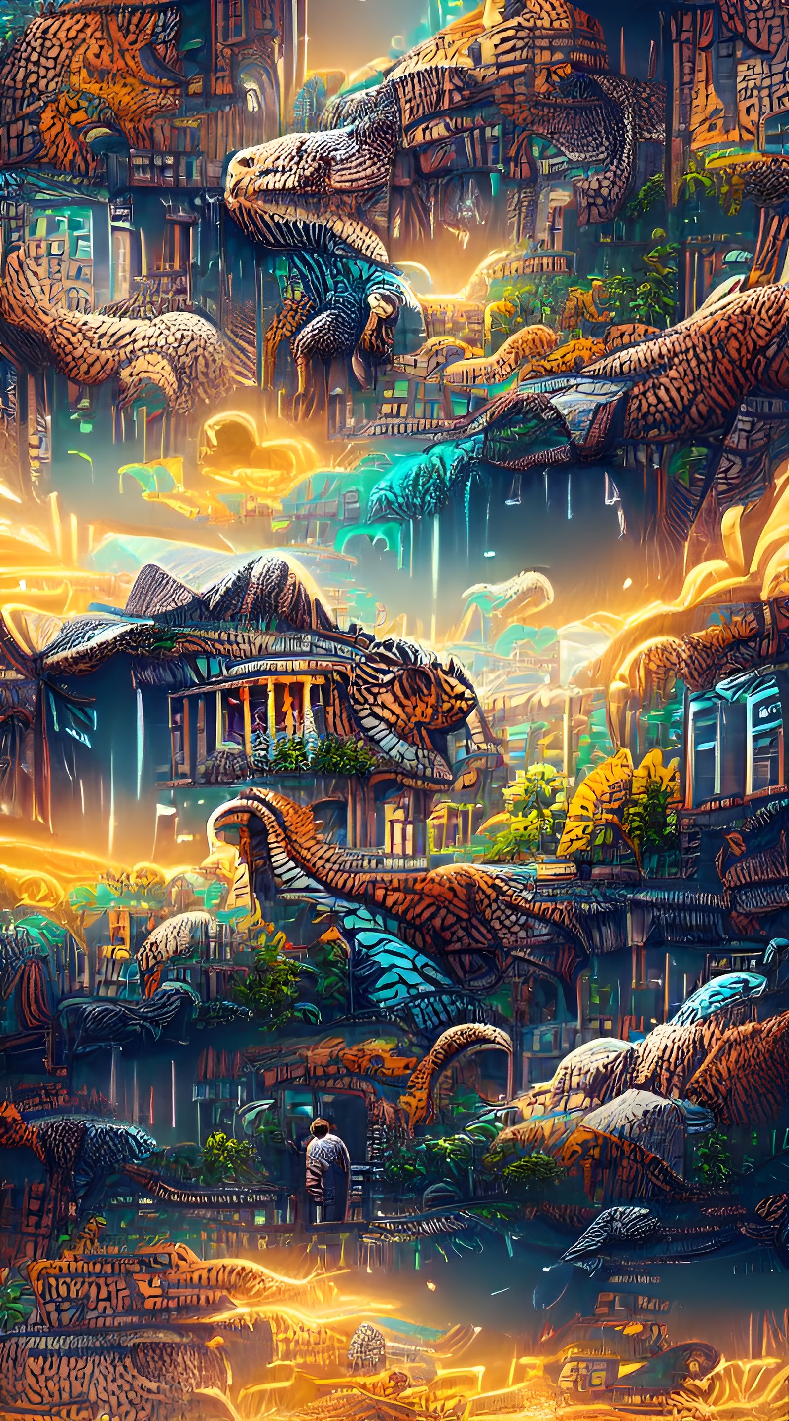 Hyperdetailed Jurassic Landscape in Digital Comic Art