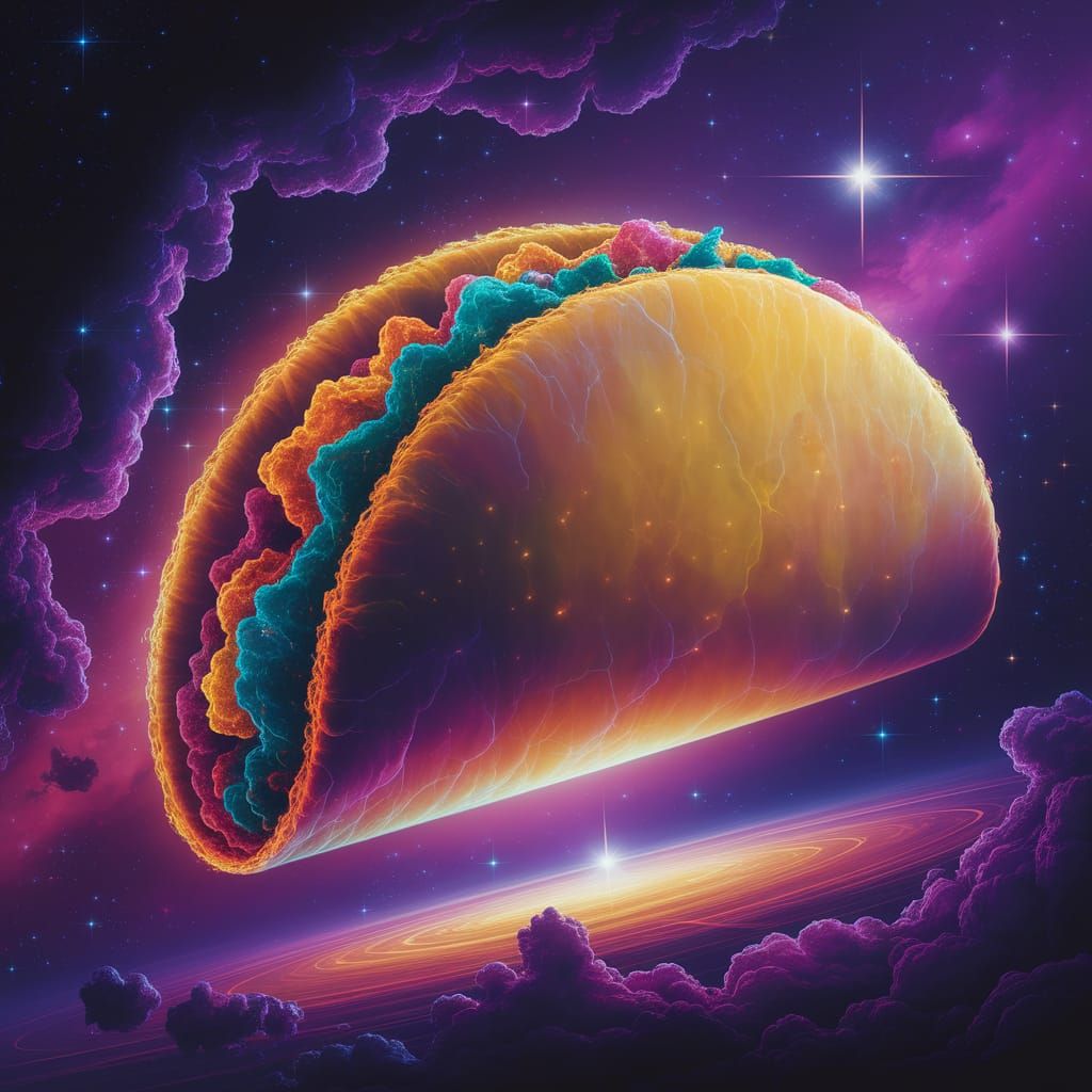 Cosmic Taco Nebula in Digital Art Style