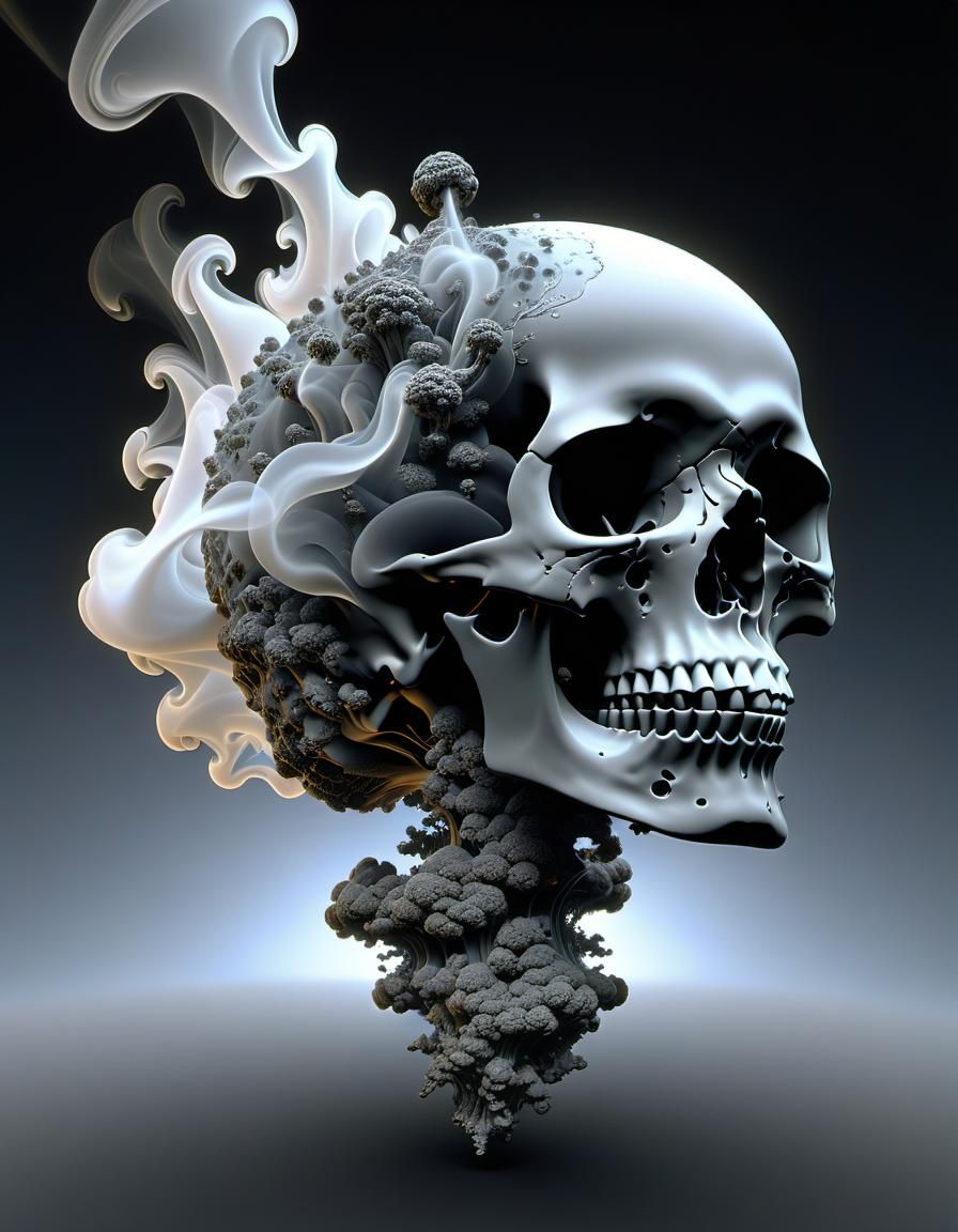 Surreal Skull Face in a Bogomil World