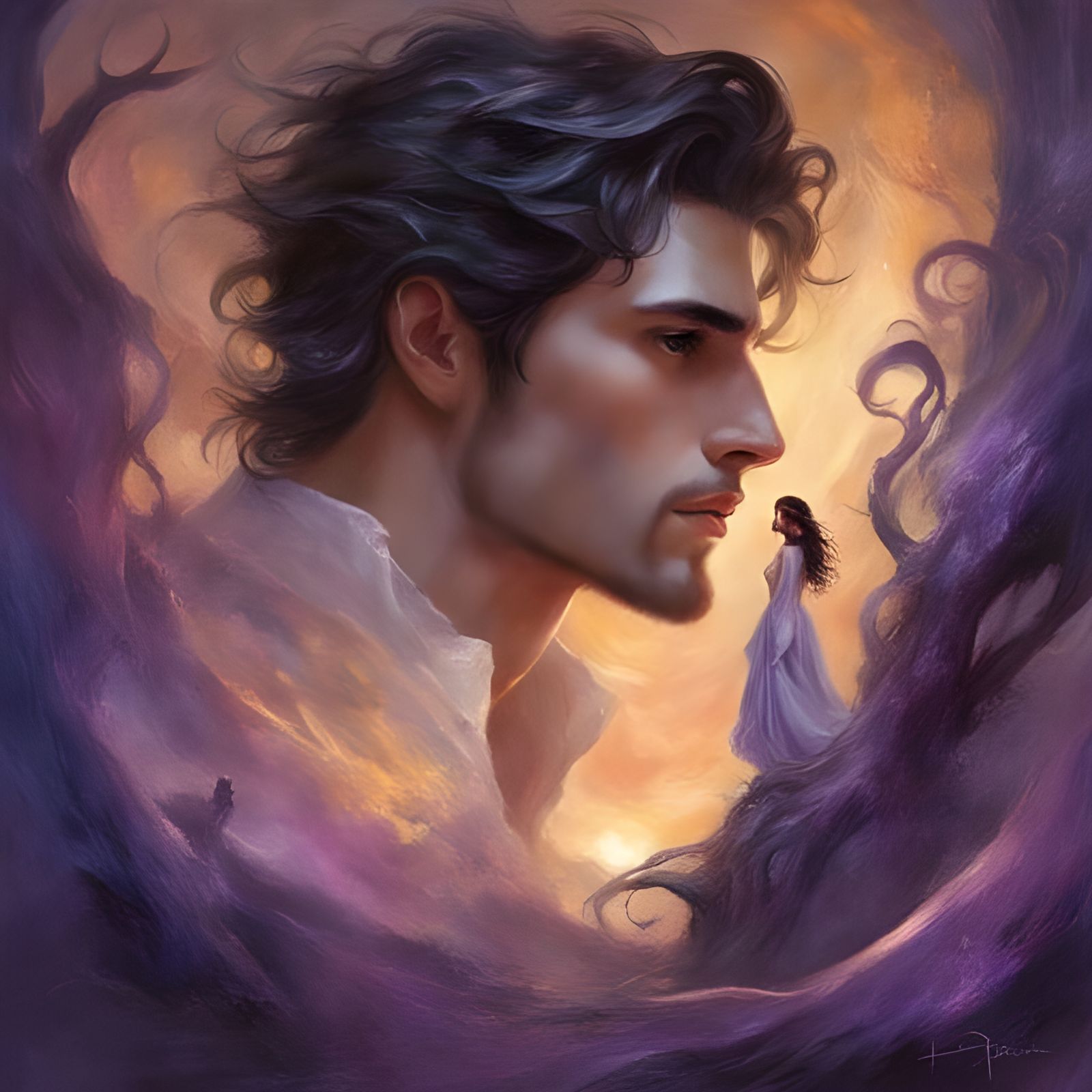 Sad Man's Life Reflected in Mirror