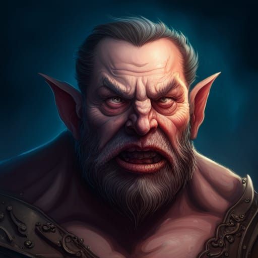 Dwarf Vampire Portrait in Fantasy Art Style