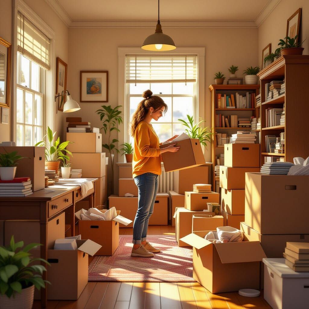 Packing Scene in Thorp, Stalenhag, Loish Style