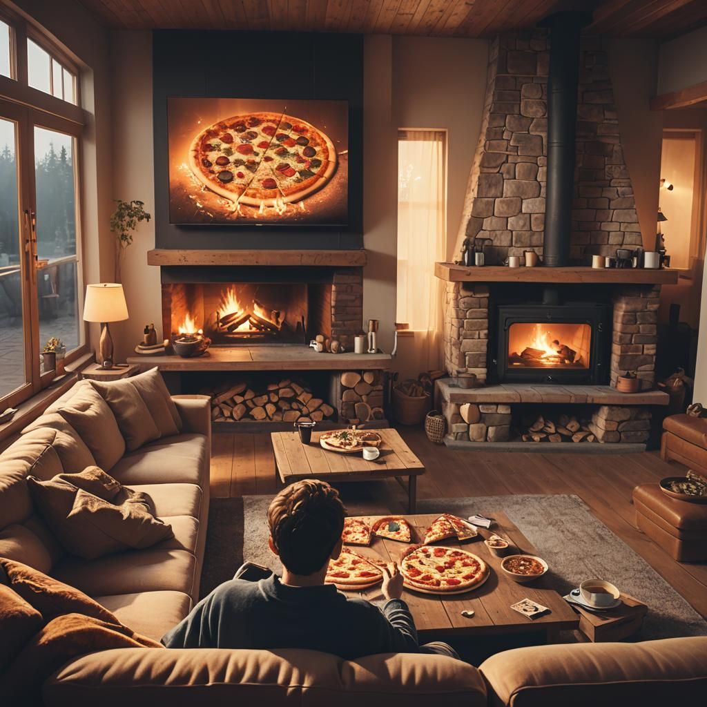 Cozy Scene: Person Relaxing on Sofa