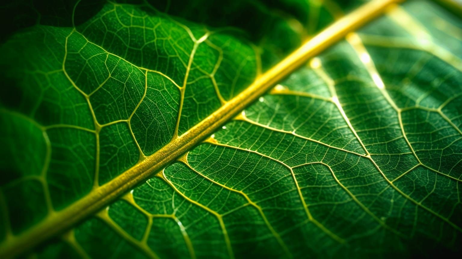 Intricate Leaf Veins Captured in Ultra Macro Photography