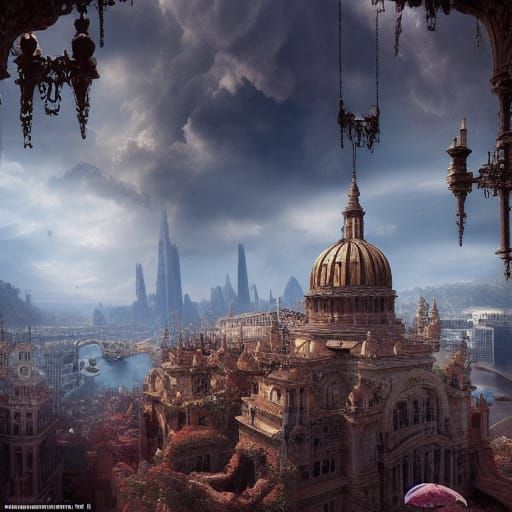 Dramatic Deity Invocation in Digital Matte Painting