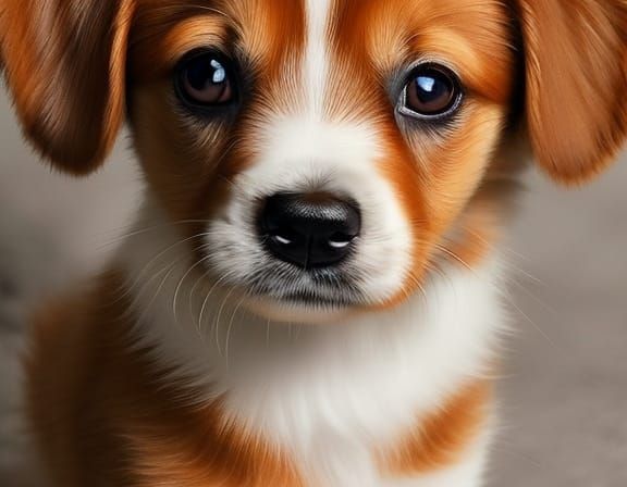 Adorable Puppy Portrait in Soft Pastel Colors
