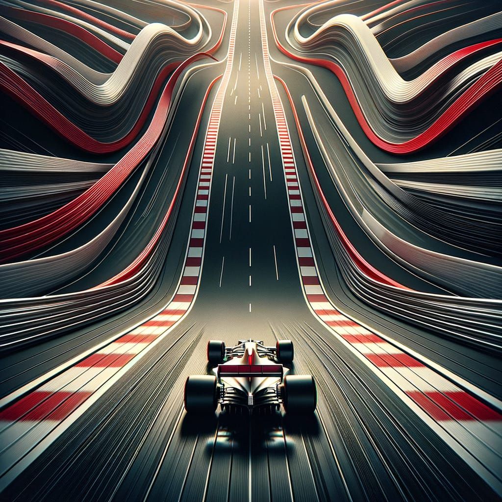 Abstract F1 Track Tunnel Perspective Cinematic Style