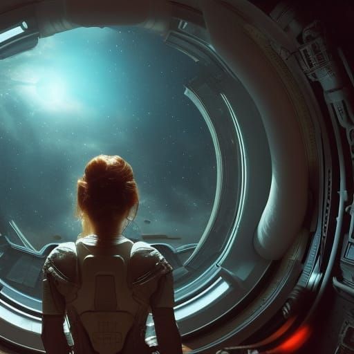 Sci-Fi Bounty Hunter Observes Distant Planet