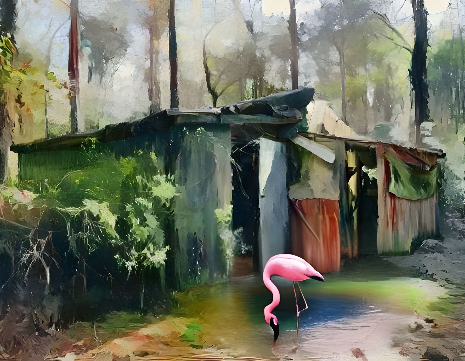 Striking Pink Flamingo Portrait