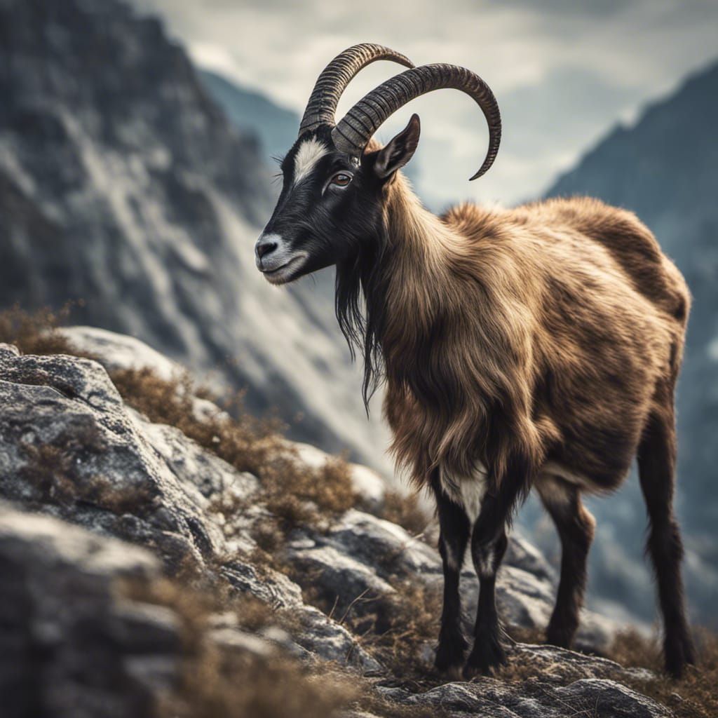 Hyperrealistic Fantasy Chamois Goat in Cinematic Style