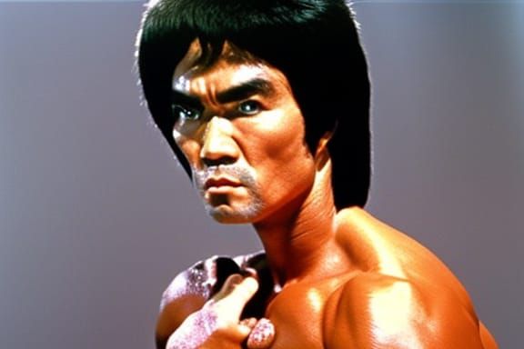 Bruce Lee in Enter the Dragon: Hyperrealistic Portrait
